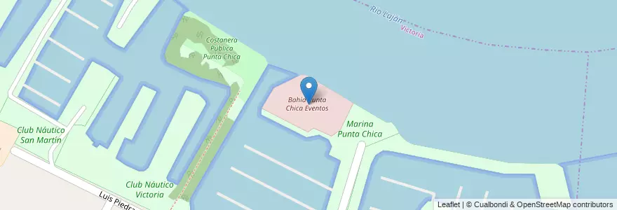 Mapa de ubicacion de Bahía Punta Chica Eventos en 아르헨티나, 부에노스아이레스주, Victoria.