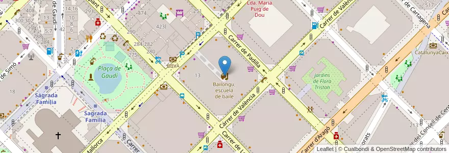 Mapa de ubicacion de Bailongu, escuela de baile en 스페인, Catalunya, Barcelona, Barcelonès, 바르셀로나.