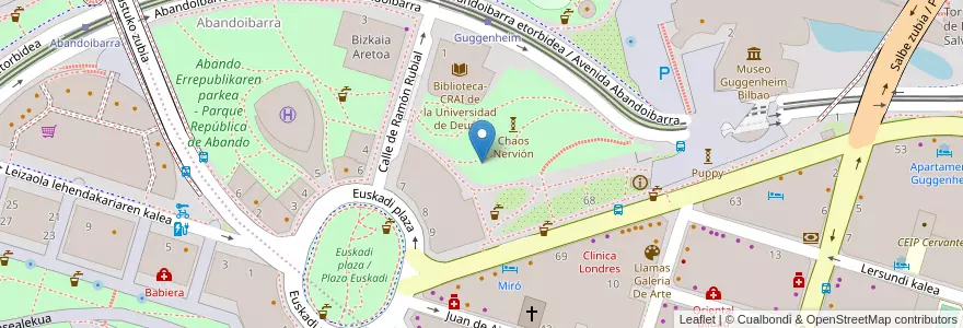 Mapa de ubicacion de Bainugelak/WC en 스페인, Euskadi, Bizkaia, Bilboaldea, 빌바오.