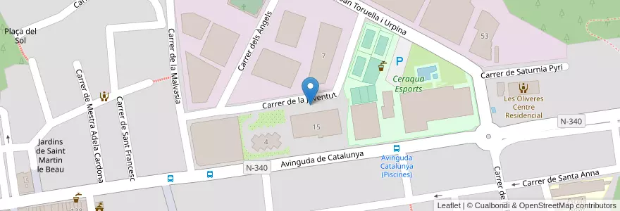 Mapa de ubicacion de Baix Llobregat en España, Catalunya, Barcelona, Baix Llobregat, Cervelló.