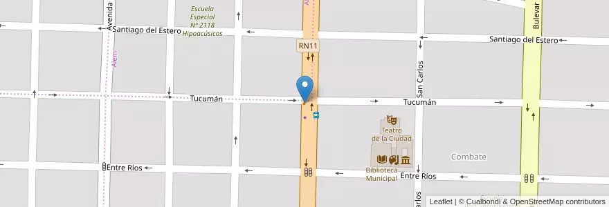 Mapa de ubicacion de Bajo Cero en 阿根廷, Santa Fe, Departamento San Lorenzo, Municipio De San Lorenzo, San Lorenzo.
