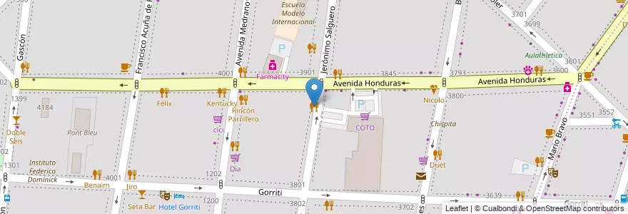 Mapa de ubicacion de Bakano Pizza, Palermo en Argentina, Autonomous City Of Buenos Aires, Autonomous City Of Buenos Aires, Comuna 14.