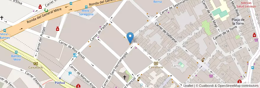 Mapa de ubicacion de balafría coffee bar en إسبانيا, كتالونيا, برشلونة, بارسلونس, Barcelona.