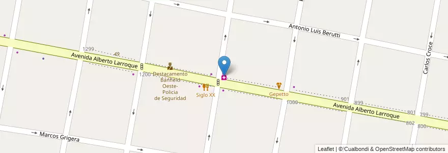 Mapa de ubicacion de Balboa en Argentinien, Provinz Buenos Aires, Partido De Lomas De Zamora, Banfield.
