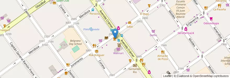 Mapa de ubicacion de Balcarce, Belgrano en アルゼンチン, Ciudad Autónoma De Buenos Aires, ブエノスアイレス, Comuna 13.