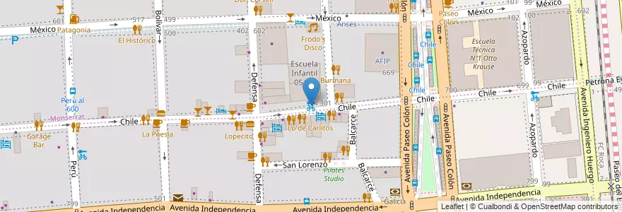 Mapa de ubicacion de Balcarce, San Telmo en Argentine, Ciudad Autónoma De Buenos Aires, Comuna 1, Buenos Aires.