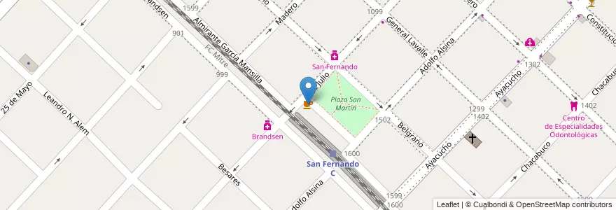Mapa de ubicacion de Balcarce en Arjantin, Buenos Aires, Partido De San Fernando, San Fernando.