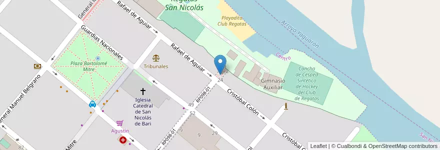 Mapa de ubicacion de Balcón al Río Don Pedro Rafael de Aguiar en Argentina, Buenos Aires, Partido De San Nicolás, San Nicolás De Los Arroyos.