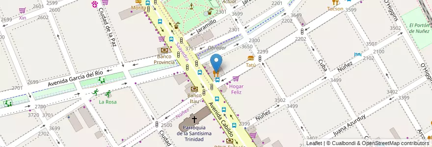 Mapa de ubicacion de Baldini, Nuñez en アルゼンチン, Ciudad Autónoma De Buenos Aires, ブエノスアイレス, Comuna 13.
