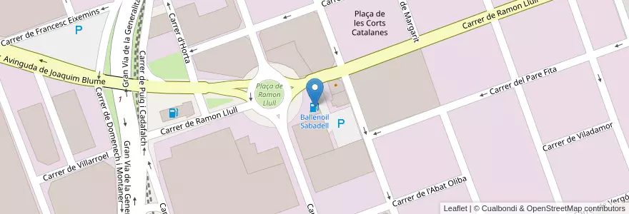 Mapa de ubicacion de Ballenoil Sabadell en Spanje, Catalonië, Barcelona, Vallès Occidental, Sabadell.