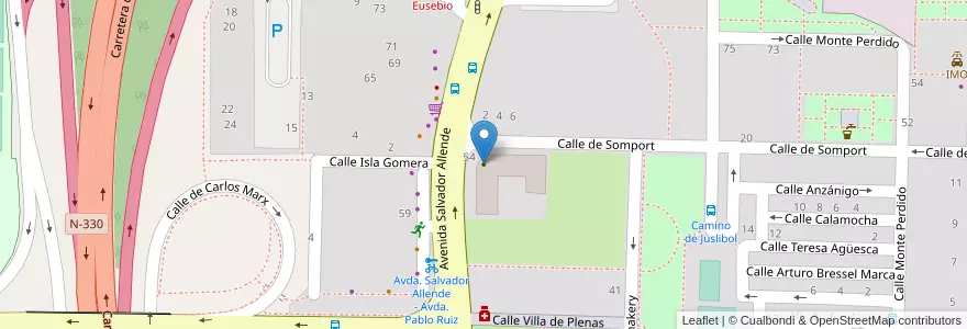 Mapa de ubicacion de Ballesol en Espanha, Aragão, Saragoça, Zaragoza, Saragoça.