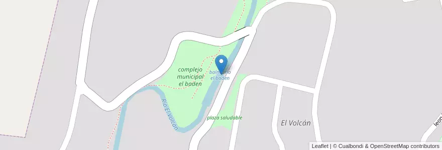 Mapa de ubicacion de balneario el baden en アルゼンチン, サンルイス州, Juan Martín De Pueyrredón, Comisión Municipal De El Volcán, El Volcán.
