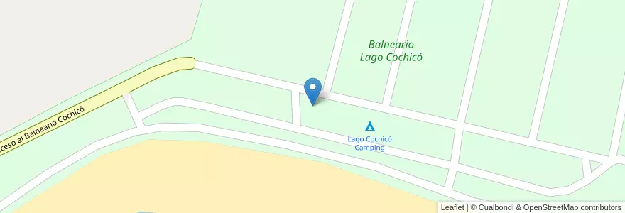 Mapa de ubicacion de Balneario Lago Cochicó en アルゼンチン, ブエノスアイレス州, Partido De Guaminí.