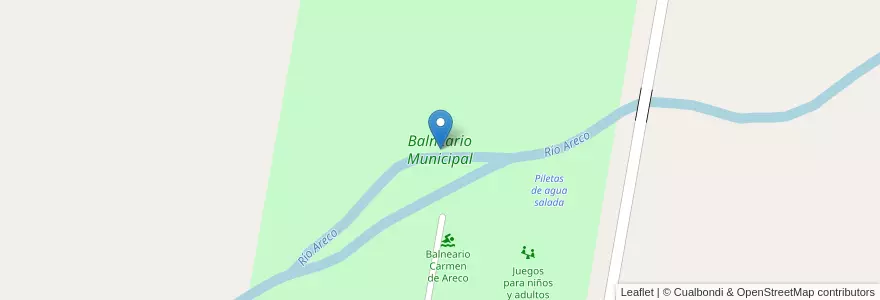 Mapa de ubicacion de Balneario Municipal en Argentinië, Buenos Aires, Partido De Carmen De Areco.