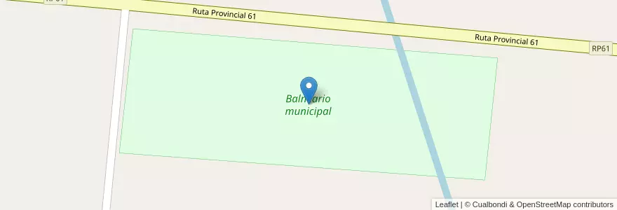 Mapa de ubicacion de Balneario municipal en Argentina, Buenos Aires, Partido De General Alvear.