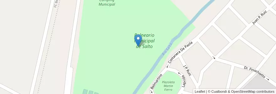 Mapa de ubicacion de Balneario Municipal de Salto en آرژانتین, استان بوئنوس آیرس, Partido De Salto.