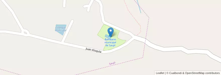 Mapa de ubicacion de Balneario municipal de Saujil en アルゼンチン, カタマルカ州, Departamento Pomán, Municipio De Saujil, Saujil.
