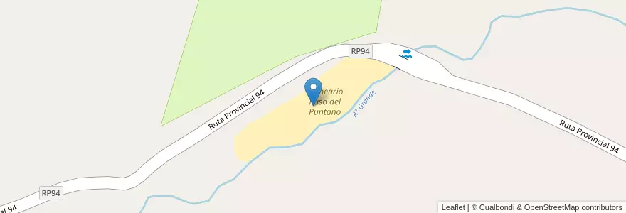Mapa de ubicacion de Balneario Paso del Puntano en Argentinië, Chili, Mendoza, Departamento Tunuyán, Distrito Los Chacales.