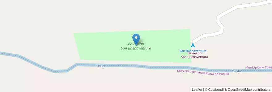 Mapa de ubicacion de Balneario San Buenaventura en アルゼンチン, コルドバ州, Departamento Punilla, Pedanía Rosario, Municipio De Cosquín.
