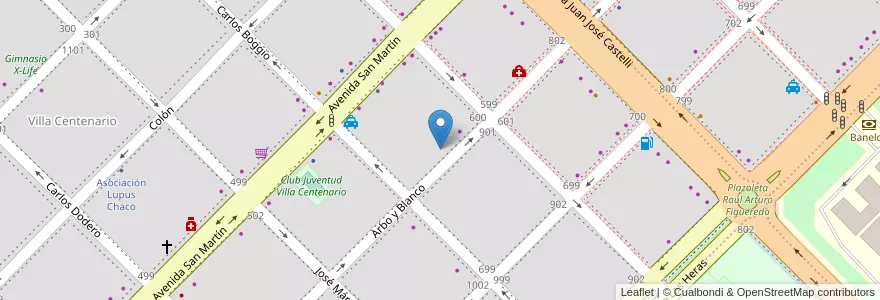 Mapa de ubicacion de Bambalina Escuela de Comedia Musical en Argentinië, Chaco, Departamento San Fernando, Resistencia, Resistencia.