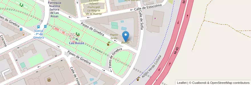 Mapa de ubicacion de Bambi en إسبانيا, منطقة مدريد, منطقة مدريد, Área Metropolitana De Madrid Y Corredor Del Henares, مدريد.