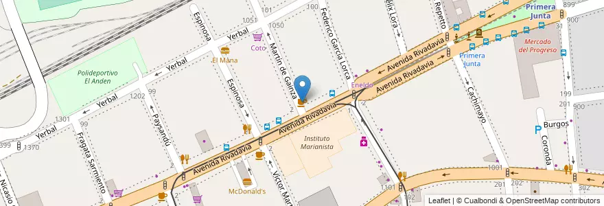 Mapa de ubicacion de BamBo Cafe, Caballito en 阿根廷, Ciudad Autónoma De Buenos Aires, 布宜诺斯艾利斯, Comuna 6.