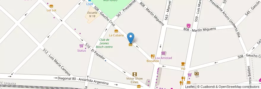 Mapa de ubicacion de Bamboche II en آرژانتین, استان بوئنوس آیرس, Partido De Tres De Febrero, Villa Bosch.