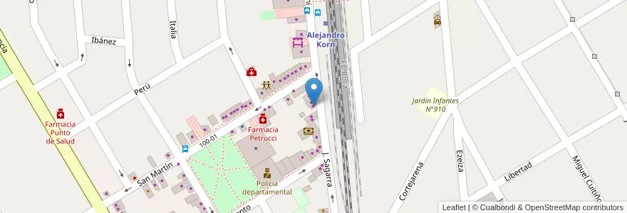 Mapa de ubicacion de Bambón Master en Argentina, Buenos Aires, Partido De San Vicente.