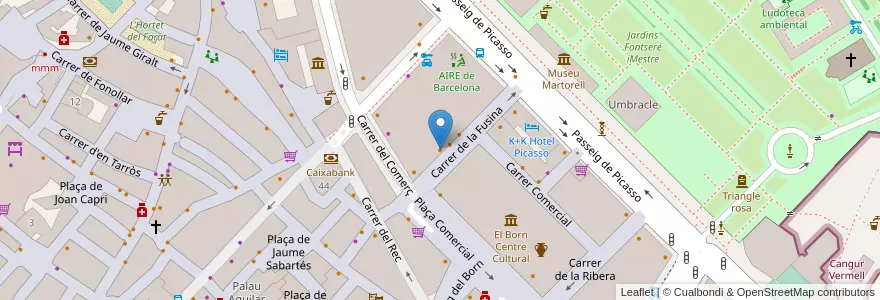 Mapa de ubicacion de Bananas en 스페인, Catalunya, Barcelona, Barcelonès, 바르셀로나.