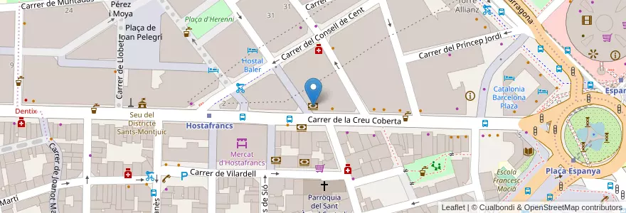 Mapa de ubicacion de Banc Sabadell en スペイン, カタルーニャ州, Barcelona, バルサルネス, Barcelona.