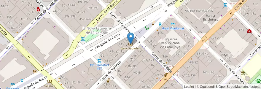 Mapa de ubicacion de Banc Sabadell en Испания, Каталония, Барселона, Барселонес, Барселона.