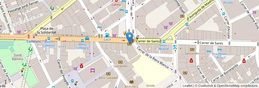 Mapa de ubicacion de Banc Sabadell en Испания, Каталония, Барселона, Барселонес, Барселона, Оспиталет-Де-Льобрегат.