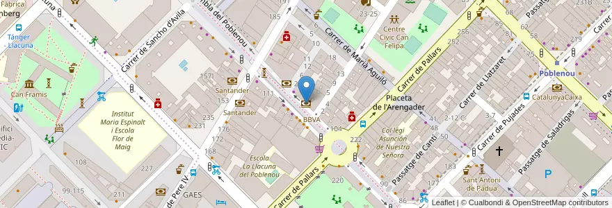 Mapa de ubicacion de Banc Sabadell en Испания, Каталония, Барселона, Барселонес, Барселона.