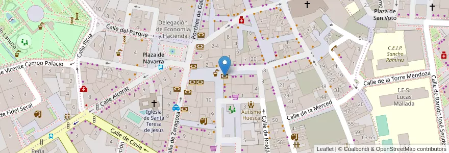 Mapa de ubicacion de Banc Sabadell en スペイン, アラゴン州, ウエスカ, Hoya De Huesca / Plana De Uesca, ウエスカ.