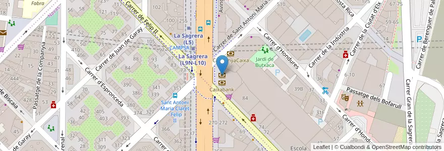 Mapa de ubicacion de Banc Sabadell en Espanha, Catalunha, Barcelona, Barcelonès, Barcelona.