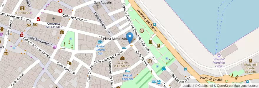 Mapa de ubicacion de Banca March en اسپانیا, Andalucía, Cádiz, Bahía De Cádiz, Cádiz.
