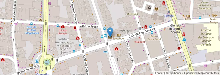 Mapa de ubicacion de Banca March en Spanien, Autonome Gemeinschaft Madrid, Autonome Gemeinschaft Madrid, Área Metropolitana De Madrid Y Corredor Del Henares, Madrid.