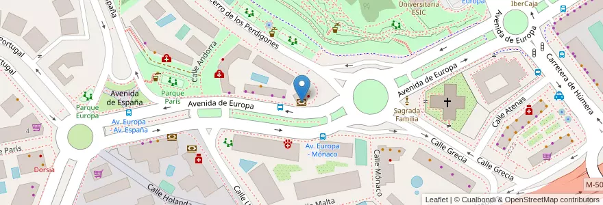 Mapa de ubicacion de Banca March en إسبانيا, منطقة مدريد, منطقة مدريد, Área Metropolitana De Madrid Y Corredor Del Henares, Pozuelo De Alarcón.