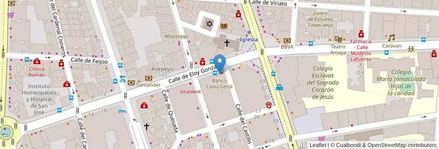 Mapa de ubicacion de Banco Caixa Geral en إسبانيا, منطقة مدريد, منطقة مدريد, Área Metropolitana De Madrid Y Corredor Del Henares, مدريد.