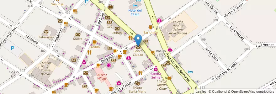 Mapa de ubicacion de Banco Ciudad en الأرجنتين, بوينس آيرس, Partido De San Isidro, San Isidro.