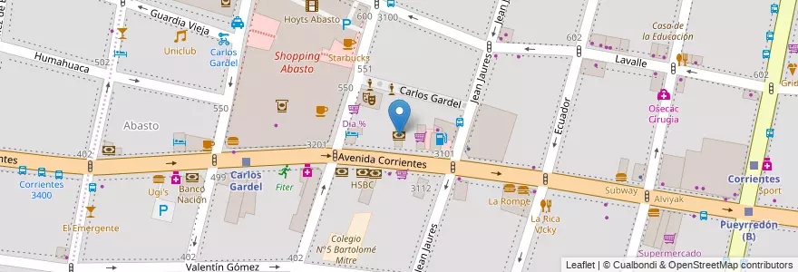 Mapa de ubicacion de Banco Ciudad, Balvanera en Arjantin, Ciudad Autónoma De Buenos Aires, Comuna 3, Buenos Aires.