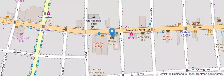 Mapa de ubicacion de Banco Ciudad, Balvanera en 阿根廷, Ciudad Autónoma De Buenos Aires, Comuna 3, 布宜诺斯艾利斯.