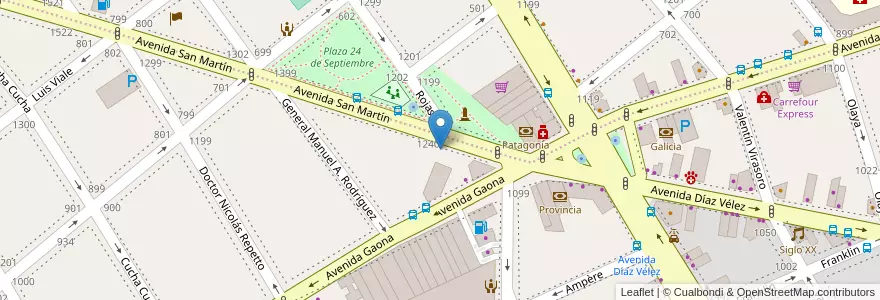 Mapa de ubicacion de Banco Ciudad, Caballito en Аргентина, Буэнос-Айрес, Буэнос-Айрес, Comuna 6.