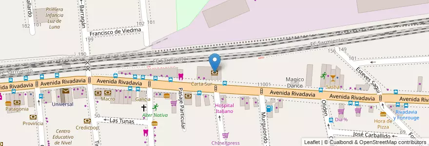 Mapa de ubicacion de Banco Ciudad, Liniers en Arjantin, Ciudad Autónoma De Buenos Aires, Comuna 9, Buenos Aires, Comuna 10.