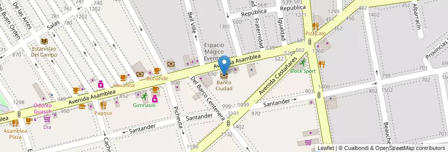 Mapa de ubicacion de Banco Ciudad, Parque Chacabuco en Argentine, Ciudad Autónoma De Buenos Aires, Comuna 7, Buenos Aires.