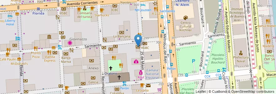 Mapa de ubicacion de Banco Ciudad, San Nicolas en آرژانتین, Ciudad Autónoma De Buenos Aires, Comuna 1, Buenos Aires.