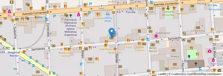 Mapa de ubicacion de Banco Ciudad, San Nicolas en Arjantin, Ciudad Autónoma De Buenos Aires, Comuna 1, Buenos Aires.