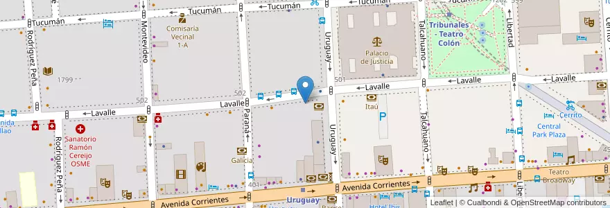 Mapa de ubicacion de Banco Ciudad, San Nicolas en Argentinien, Ciudad Autónoma De Buenos Aires, Comuna 1, Buenos Aires.