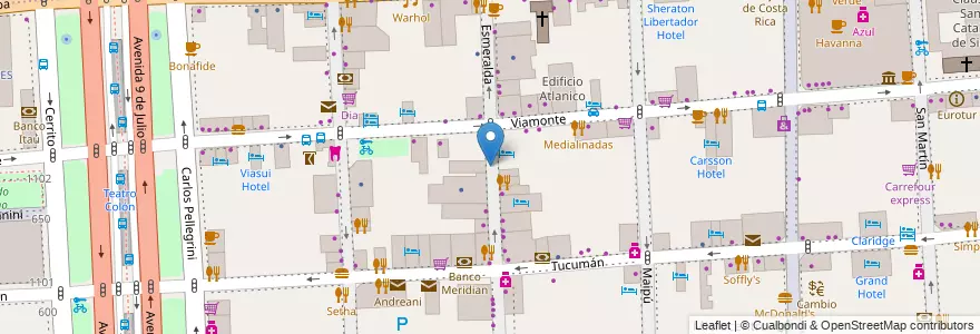 Mapa de ubicacion de Banco Ciudad, San Nicolas en 阿根廷, Ciudad Autónoma De Buenos Aires, Comuna 1, 布宜诺斯艾利斯.