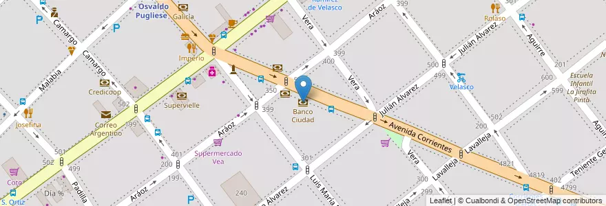 Mapa de ubicacion de Banco Ciudad, Villa Crespo en Argentine, Ciudad Autónoma De Buenos Aires, Buenos Aires.